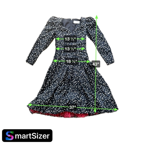 Elegant Black Polka Dot Midi Dress - Picture 9 of 10